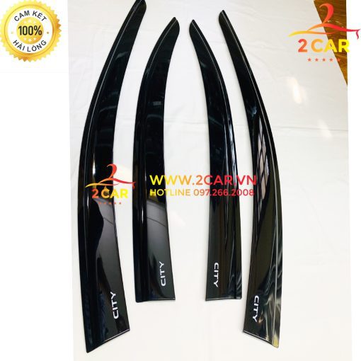 Vè che mưa xe Honda City 2015 - 2020, 2021, 2022 nhựa đen cao cấp - Giá 1 bộ - Hình ảnh 2