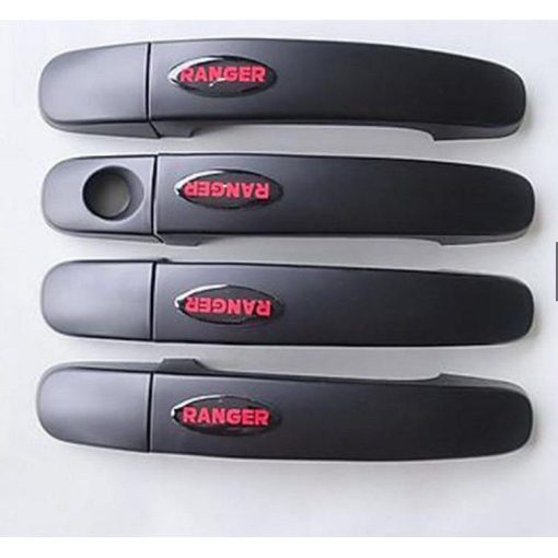 Ốp tay nắm cửa, hõm cửa, ốp đèn pha, đèn hậu, nắp xăng, tay mở cốp đen Ford Ranger 2014 - 2021- nhựa đen cao cấp - Hình ảnh 2