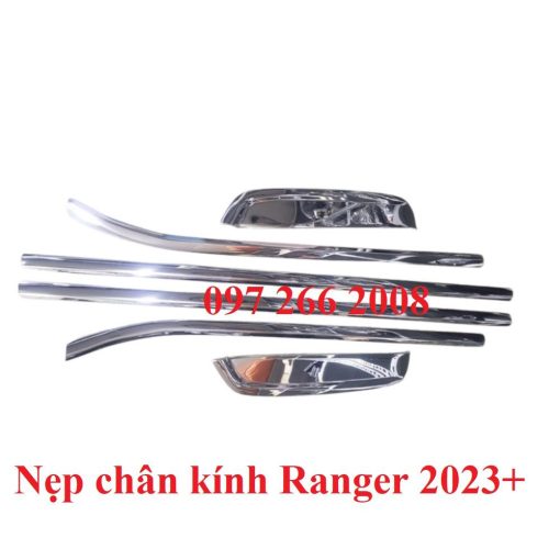 Nẹp viền chân kính và cột C xe Ford Ranger đời 2014- 2021, 2022, 2023 Hàng inox cao cấp - Hình ảnh 2
