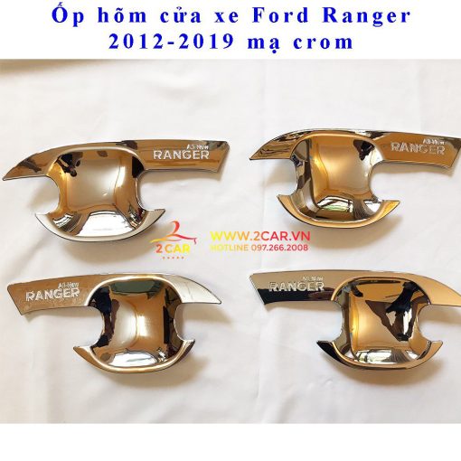 Ốp tay nắm, hõm cửa xe Ford Ranger 2014 - 2021 mạ crom - Hình ảnh 3