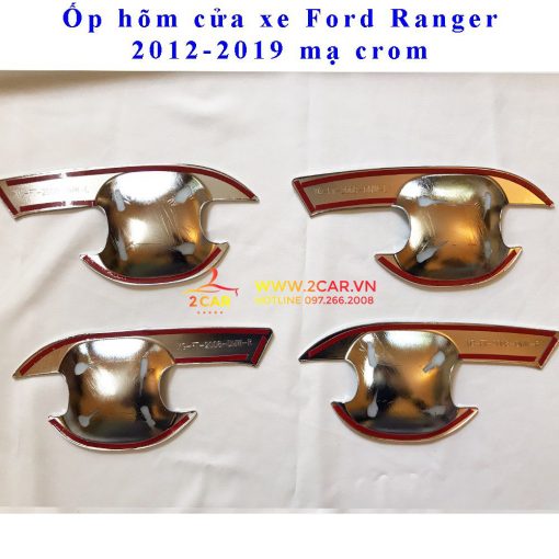 Ốp tay nắm, hõm cửa xe Ford Ranger 2014 - 2021 mạ crom - Hình ảnh 4
