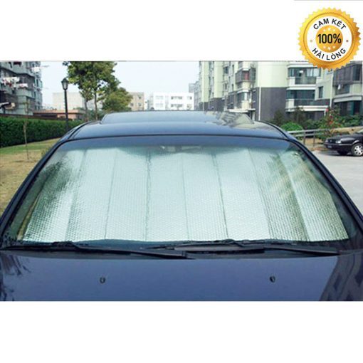 Tấm che nắng kính trước ô tô, Tấm che nắng kính lái ô tô dạng xốp dài xanh- bạc - Hình ảnh 6
