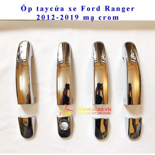 Ốp tay nắm, hõm cửa xe Ford Ranger 2014 - 2021 mạ crom - Hình ảnh 5