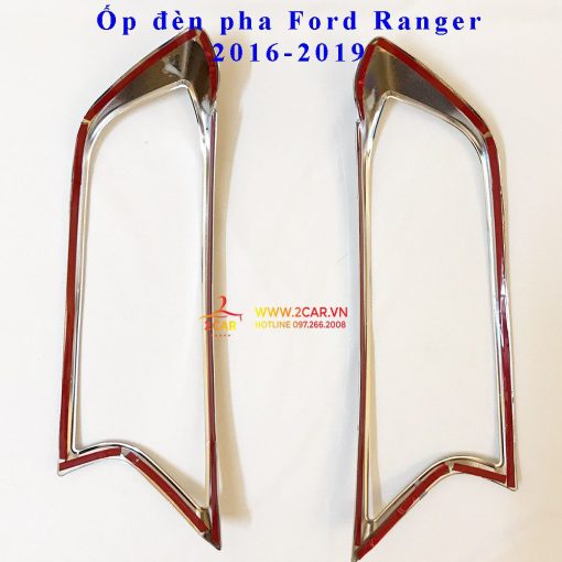 Ốp viền đèn pha, hậu xe Ford Ranger 2014 - 2021 mạ crom cao cấp - Hình ảnh 8