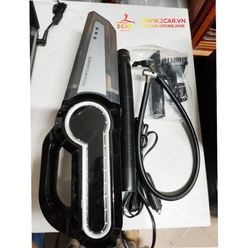 Máy hút bụi xe ô tô, Máy bơm lốp ô tô, oto - Đa Năng 4 Trong 1 - Hút Bụi, Bơm Lốp, Đo Áp Suất Lốp, Đèn Pin Chiếu Sáng - Hình ảnh 9