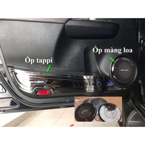 Ốp Tapli, màng loa Cánh Cửa xe Toyota Fortuner 2017- 2021, 2022, 2023 Hàng TiTan Cao Cấp