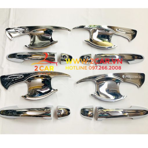 Ốp tay nắm, ốp hõm cửa xe Toyota Fortuner 2017- 2021, 2022, 2023 mạ crom cao cấp