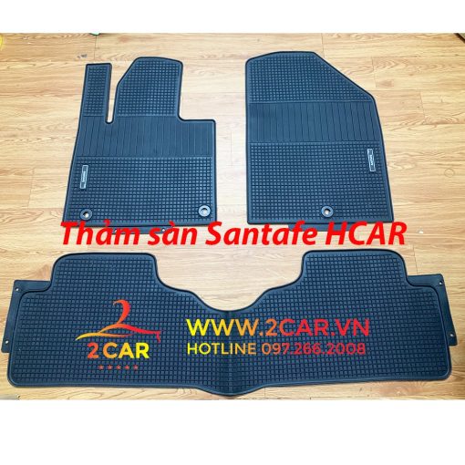 Thảm lót sàn cao su xe Hyundai Santafe 2019-2023 thương hiệu Hcar Hàng Cao Cấp