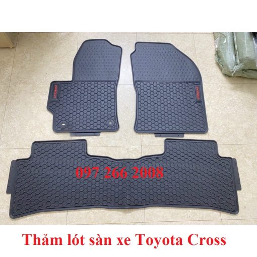 Thảm lót sàn vân tổ ong xe Toyota Corolla Cross đời 2020, 2021, 2022 - Mẫu chữ đỏ