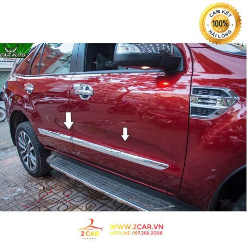 Ốp sườn, nẹp sườn hông xe Ford Everest 2017- 2020, 2021 chất liệu INOX cao cấp - Hình ảnh 2
