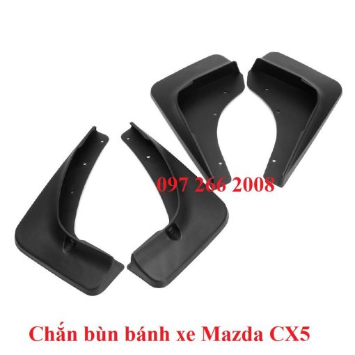 Chắn bùn bánh xe Mazda CX5/ CX-5 2018- 2019 2020 2021 2022 2023 - Bộ 4 miếng nhựa dẻo