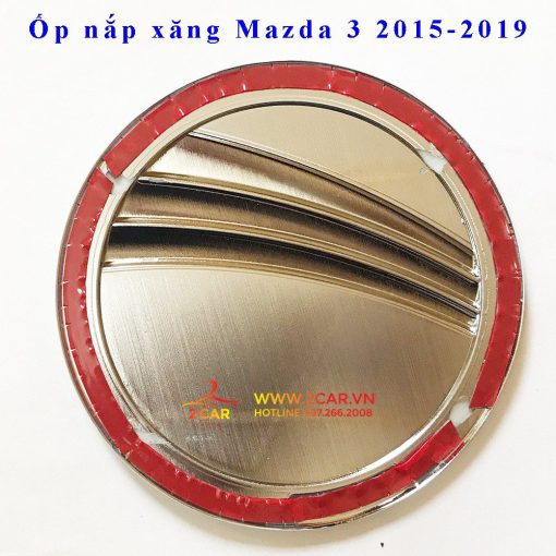 Ốp nắp bình xăng xe Mazda 3, Mazda3 đời 2016- 2017 2018 2019 mạ crom cao cấp - Hình ảnh 2