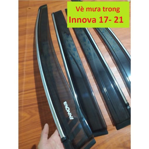 Vè che mưa trong cho xe Toyota Innova 2017 - 2023 chỉ mạ crom hàng đẹp - Hình ảnh 2