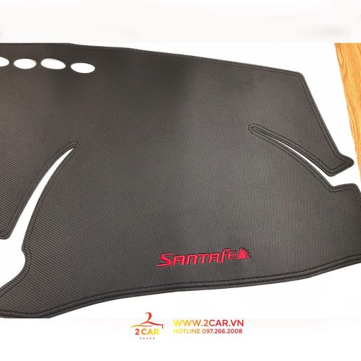 Thảm taplo da CARBON xe Hyundai Santafe 2019- 2020 2021 2022 2023 mẫu da vân Cacbon cao cấp - Hình ảnh 3