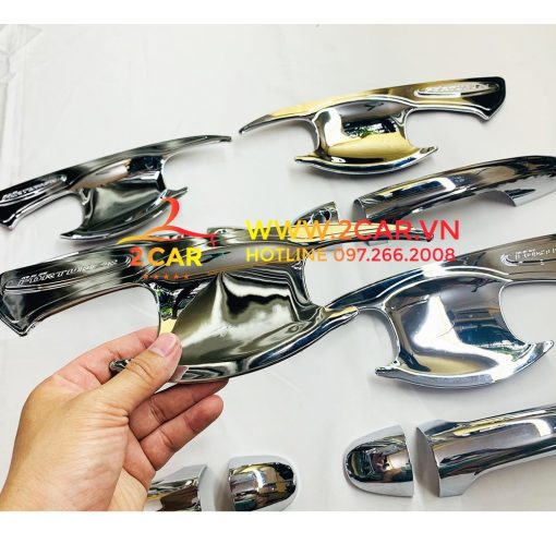 Ốp tay nắm, ốp hõm cửa xe Toyota Fortuner 2017- 2021, 2022, 2023 mạ crom cao cấp - Hình ảnh 2