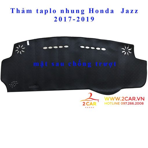 Thảm taplo Honda Jazz 2017- 2020 loại nhung lông cừu cao cấp - Hình ảnh 3