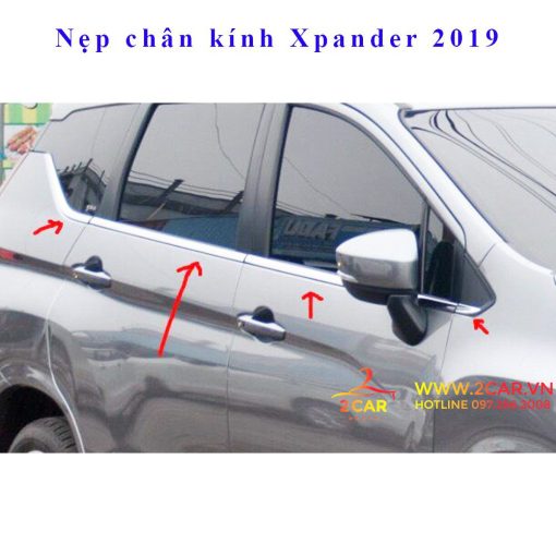 Nẹp viền chân kính, cong kính xe Mitsubishi Xpander 2018- 2021, 2022 hàng inox cao cấp - Hình ảnh 3
