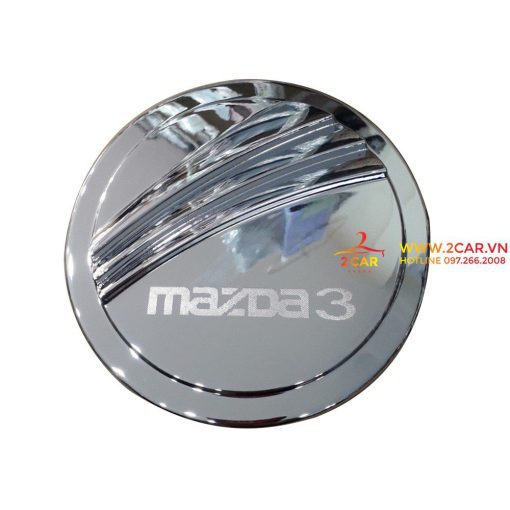 Ốp nắp bình xăng xe Mazda 3, Mazda3 đời 2016- 2017 2018 2019 mạ crom cao cấp - Hình ảnh 3