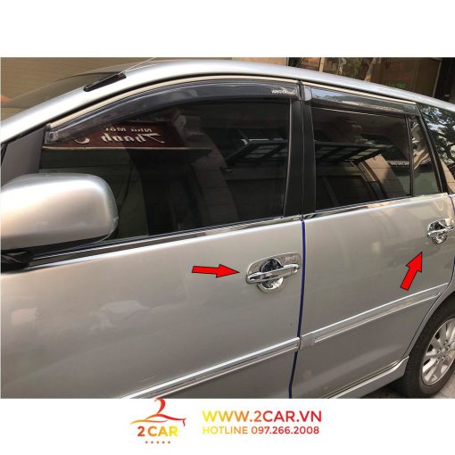 Ốp tay nắm, hõm cửa xe Toyota Innova 2006 2007 2008 2009 2010 2011 2012 2013 2014 2015 MẠ CROM cao cấp - Hình ảnh 2
