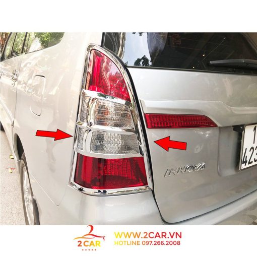 Ốp viền đèn pha, hậu xe Toyota Innova 2012-2016 mạ crom cao cấp - Hình ảnh 3