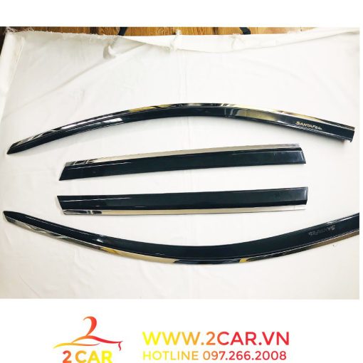 Vè che mưa xe Huyndai SANTAFE 2019- 2020- 2021- 2022-2023 chỉ inox cao cấp - Hình ảnh 2