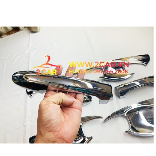 Ốp tay nắm, ốp hõm cửa xe Toyota Fortuner 2017- 2021, 2022, 2023 mạ crom cao cấp - Hình ảnh 3