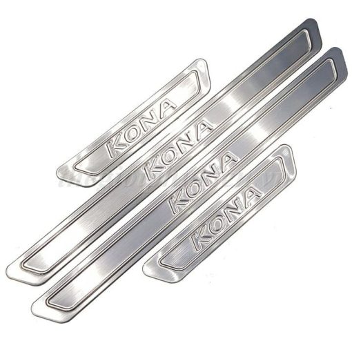 Bộ Ốp bậc cửa, Nẹp bước chân Hyundai Kona 2019-2020 Inox cao cấp - Hình ảnh 5
