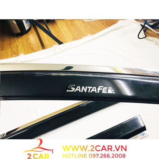 Vè che mưa xe Huyndai SANTAFE 2019- 2020- 2021- 2022-2023 chỉ inox cao cấp - Hình ảnh 3