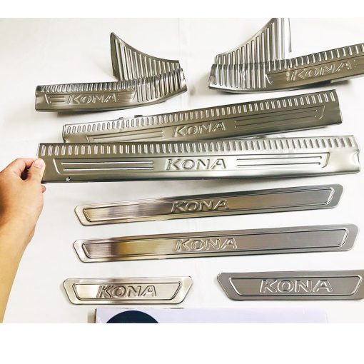 Bộ Ốp bậc cửa, Nẹp bước chân Hyundai Kona 2019-2020 Inox cao cấp - Hình ảnh 6