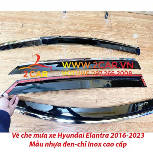 Vè che mưa xe Huynda Elantra 2016- 2021, 2022, 2023 chỉ Inox cao cấp nhất thị trường - Hình ảnh 5
