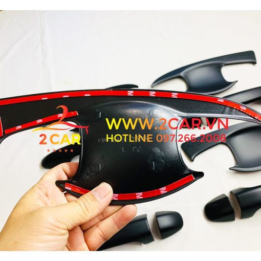Ốp Tay Nắm, Hõm Cửa Xe Toyota Fortuner 2017- 2021, 2022, 2023 Hàng nhựa màu Đen Cao Cấp - Hình ảnh 5