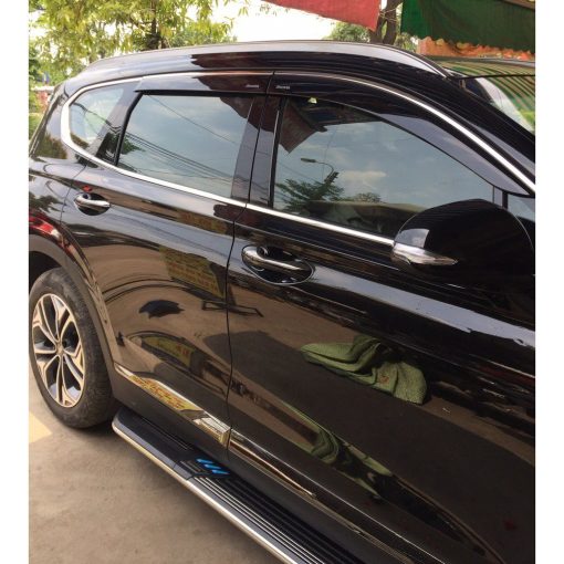 Vè che mưa xe Huyndai SANTAFE 2019- 2020- 2021- 2022-2023 chỉ inox cao cấp - Hình ảnh 4
