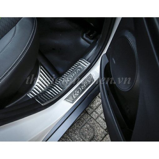 Bộ Ốp bậc cửa, Nẹp bước chân Hyundai Kona 2019-2020 Inox cao cấp - Hình ảnh 8