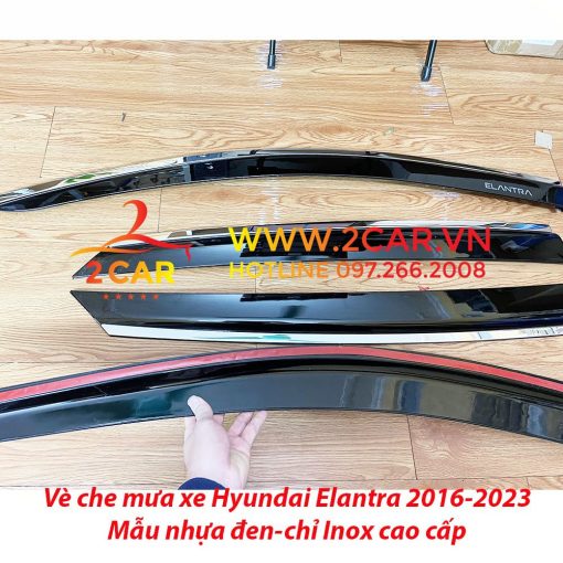 Vè che mưa xe Huynda Elantra 2016- 2021, 2022, 2023 chỉ Inox cao cấp nhất thị trường - Hình ảnh 7