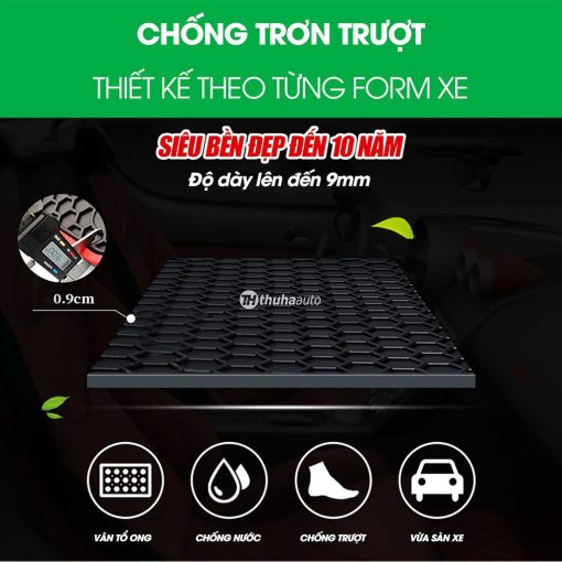 Thảm lót sàn cao su xe Fortuner 2008- 2021, 2022, 2023 mẫu 3 hàng ghế thiết kế vừa vặn không mùi dễ dàng vệ sinh - Hình ảnh 7