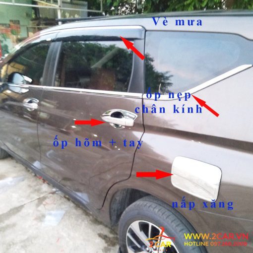 Vè che mưa xe Mitsubishi Xpander/ Xpander Cross 2018- 2020, 2021, 2022, 2023 chỉ mạ Crom cao cấp - Hình ảnh 8