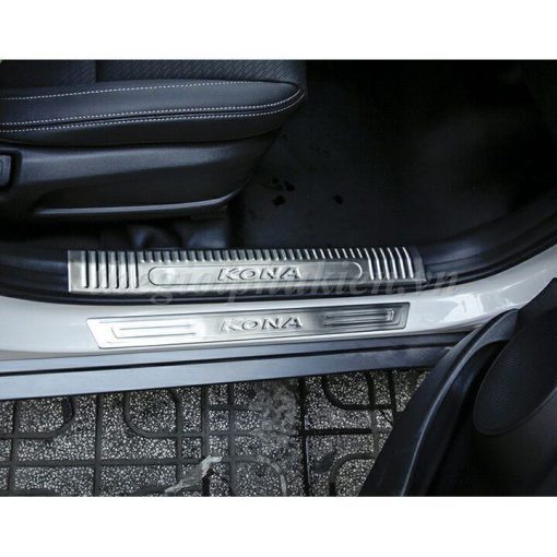 Bộ Ốp bậc cửa, Nẹp bước chân Hyundai Kona 2019-2020 Inox cao cấp - Hình ảnh 9
