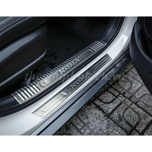 Bộ Ốp bậc cửa, Nẹp bước chân Hyundai Kona 2019-2020 Inox cao cấp - Hình ảnh 10