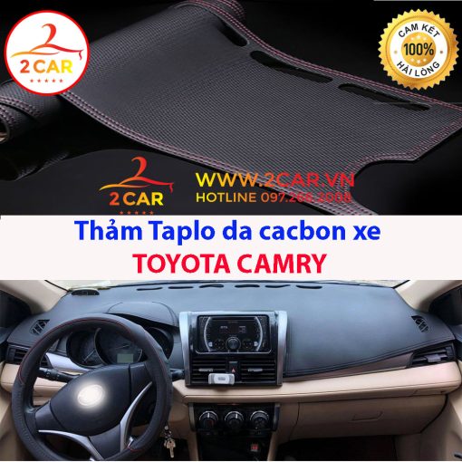 Thảm Taplo Da Carbon Xe Camry 2012-2022, chống nóng tốt, chống trơn trượt, vừa khít theo xe