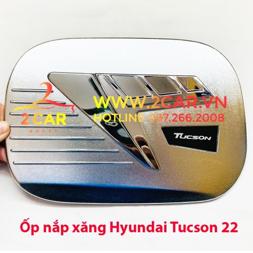 Ốp nắp bình xăng xe Hyundai Tucson 2022 2023 Mạ crom cao cấp - Hình ảnh 4
