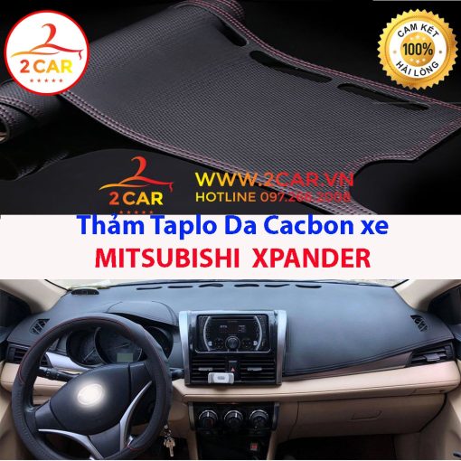 Thảm Taplo Da Cacbon Xe Mitsubishi Xpander 2018 - 2021, 2022, 2023 chống nóng tốt, chống trơn trượt, vừa khít theo xe