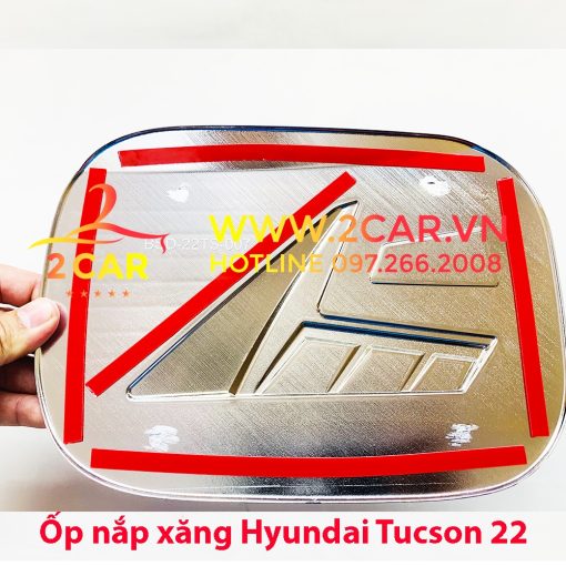 Ốp nắp bình xăng xe Hyundai Tucson 2022 2023 Mạ crom cao cấp - Hình ảnh 3