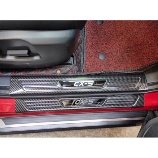 Ốp bậc cửa, Nẹp bước chân CARBON Xe Mazda CX5, CX-5 2018 2019 2020 2021 2022 2023 Vân cacbon cao cấp - Hình ảnh 2