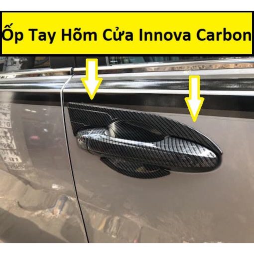 Ốp Tay Nắm, Hõm Cửa CARBON xe Innova 2017 2018 2019 2020 2021 2022 2023 vân cacbon cao cấp - Hình ảnh 7