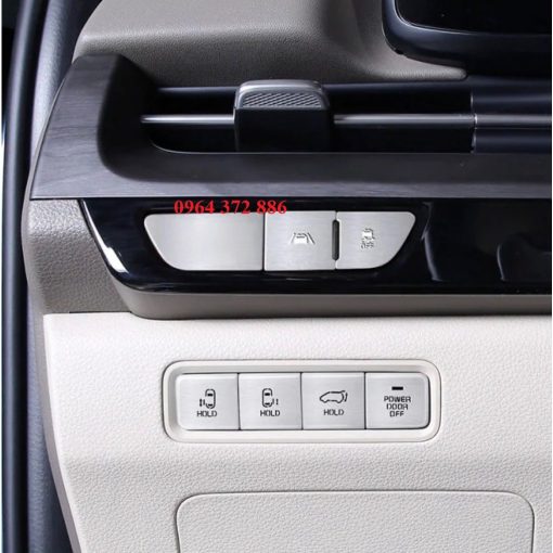 Bộ ốp nút điều khiển trong xe KIA Carnival 2021 - 2022 Full bộ 28 chi tiết nút nhôm mờ hàng xịn, start stop, ốp nội thất - Hình ảnh 3