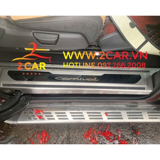 Ốp bậc cửa, nẹp bước chân trong ngoài xe Kia CARNIVAL 2021- 2022, chất liệu Inox cao cấp - Hình ảnh 6