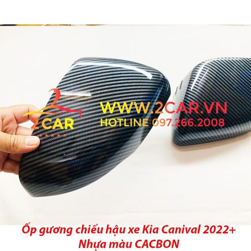 Ốp gương chiếu hậu carbon xe Kia Carnival 2021- 2022 nhựa ABS vân Cacbon cao cấp, giá 1 đôi - Ảnh 4