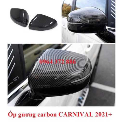 Ốp gương chiếu hậu carbon xe Kia Carnival 2021- 2022 nhựa ABS vân Cacbon cao cấp, giá 1 đôi - Ảnh 5