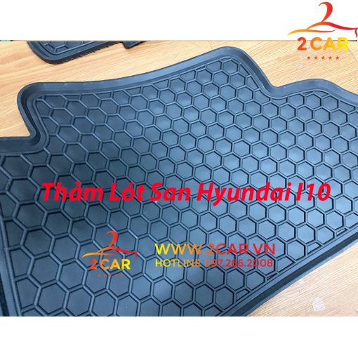 Thảm sàn, lót sàn xe Hyundai I10 2014 - 2020 chất liệu cao su đúc, không mùi, không thấm nước – Mẫu Nissin chữ trắng - Hình ảnh 2