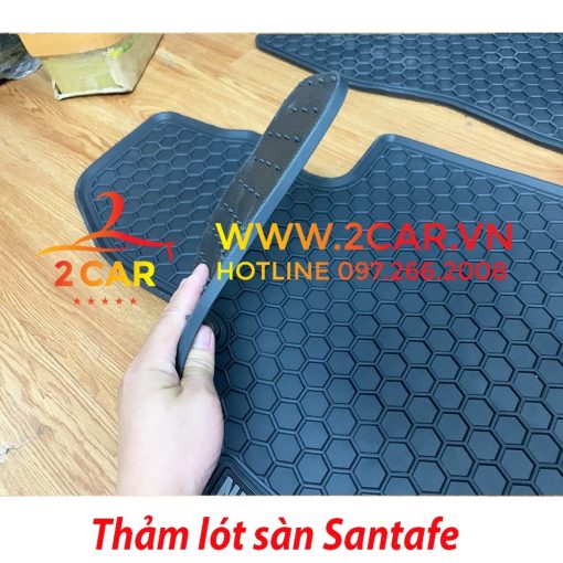 Thảm sàn, Lót Sàn Cao Su Xe Hyundai SANTAFE 2015-2023, Sàn 2 hàng ghế cao Su Đúc tổ ong Nissin - Hình ảnh 2